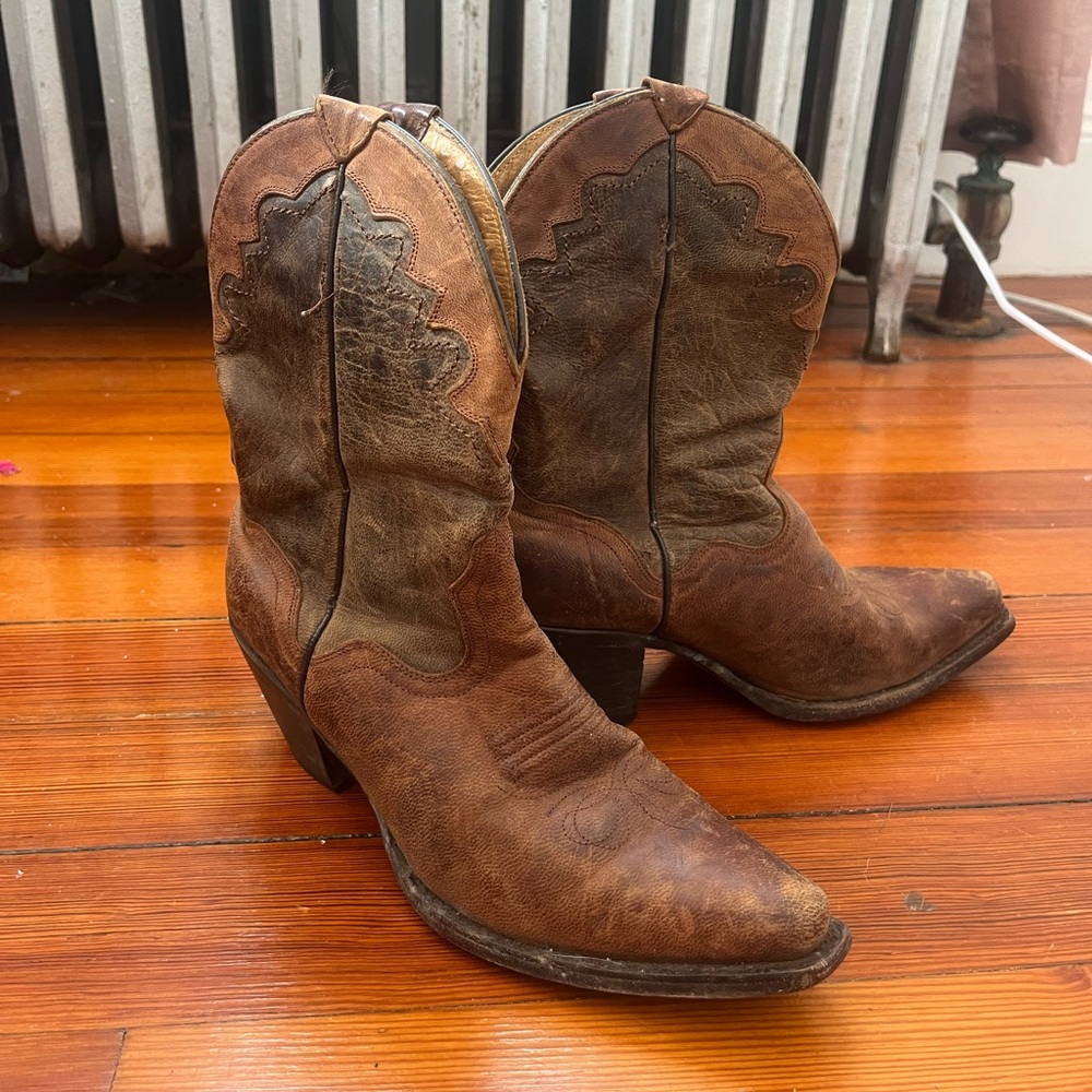 Brown Leather Cowboy Boots